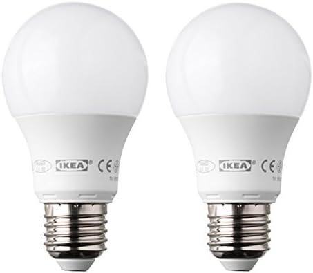 IKEA LEDARE - LED bulb E27, globe opal white - 470 lm Twin Pack