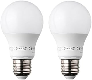 IKEA LEDARE - LED bulb E27, globe opal white - 470 lm Twin Pack