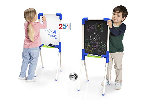 Pizarra infantil reversible 2 en 1 Chicos con caballete y accesorios 2