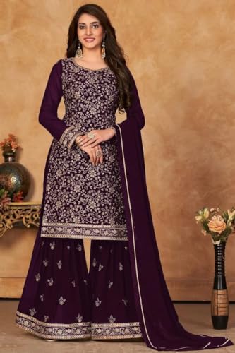Image of Xomantic Fashion Women's Embroidered Georgette Pakistani Salwar Suit Sets with Dupatta