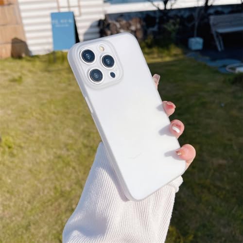 Coque de téléphone de luxe en PC mat translucide pour iPhone 14 couleur blanc