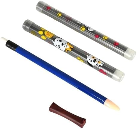 DOCS REFILL MECHANICAL LEAD PEN PENCIL | WITH 40 LEADS | MATT BLACK ABS PLASTIC ROUND BODY | IDEAL FOR WRITING DRAWING OUTLINE SKETCHING (2MM LEAD PENCIL) - 2 PCS