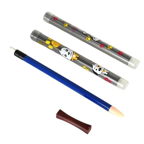 DOCS REFILL MECHANICAL LEAD PEN PENCIL | WITH 40 LEADS | MATT BLACK ABS PLASTIC ROUND BODY | IDEAL FOR WRITING DRAWING OUTLINE SKETCHING (2MM LEAD PENCIL) - 2 PCS