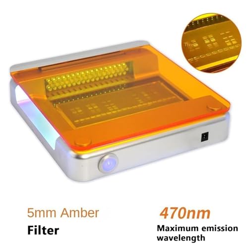 Transiluminador de luz azul, cortador de gel de luz azul, intensidad LED ajustable, utilizado para visualización de electroforesis en gel.