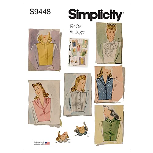 Simplicity Sewing Pattern S9448 Misses' Dickey Set, weiß, S, M, L