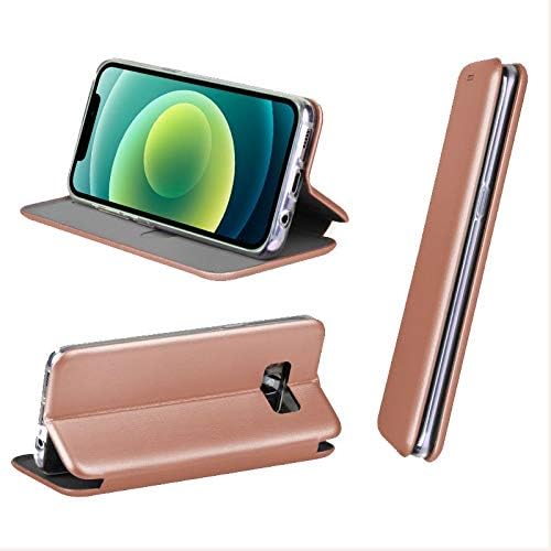 Cool Flip Cover Case for iPhone 12/12 Pro Elegance Leatherette Rose Gold