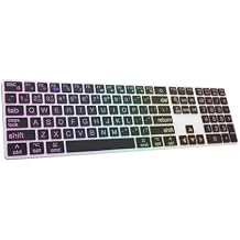 Backlit Keyboard for Mac, Large Print Rechargeable Aluminum, Slim Wireless Bluetooth with Quiet Low-Profile Keys, for MacBook, iMac, iPad