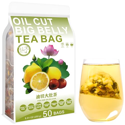 Plant Gift Oil Cut Big Belly Tea Bag 8.81oz (5g*50bags) cáscara de mandarina, espino, hojas de loto, limón, natural puro de china, té mixto de salud, combinación de té de flores 250g 油切大肚茶 Plant Gift Oil Cut Big Belly Tea Bag 8.81oz (5g*50bags) cáscara de mandarina, espino, hojas de loto, limón, natural puro de china, té mixto de salud, combinación de té de flores 250g 油切大肚茶