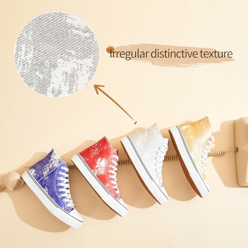 Image of kufeiti Women's High Top Canvas Sneakers Casual Walking Shoes