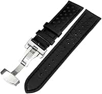 Pulseira Relógio Couro Furadinha Ventilada Respirável Racing Deployant 20mm 22mm