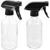 GALPADA 2 Stück Handbetätigte Glassprühflaschen 250 Ml Transparent mit Modernem Glasdesign Spülmaschinenfest für Garage oder Shop