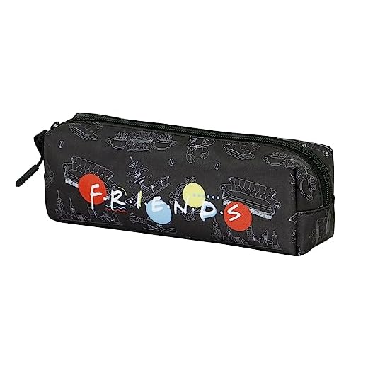 Friends Lights-Estuche Portatodo Cuadrado FAN 2.0, Negro, 21 x 8 cm