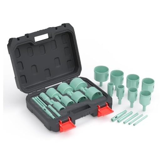 CATITO 13PCS Diamond Hole Saw, Tile Drill Bit Kit with Serrated Brazed Core Drill Bit Set for Hollow Drill Sawing of Ceramics, Glass, Tile, Plaster, Marble and Granite