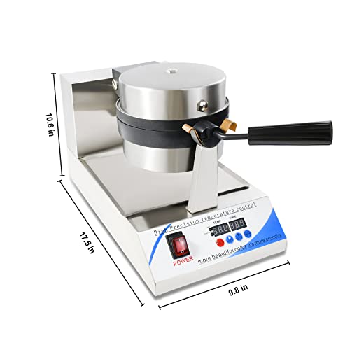 Yooyist Commercial Electric Round Waffle Maker Nonstick Rotated With Led Temperature And Time Control Suitable For Bakeries Snack Bar Family #TOP2