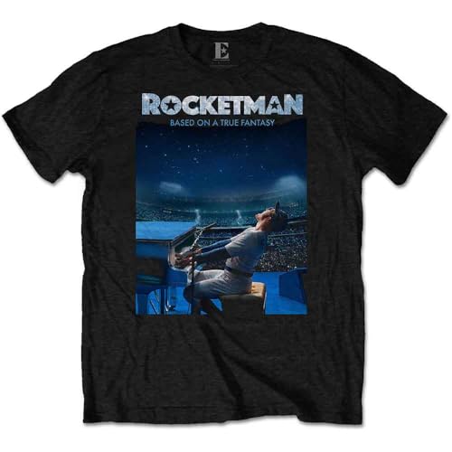 Image of Elton John T Shirt Rocketman Jump Logo Official Mens Black M