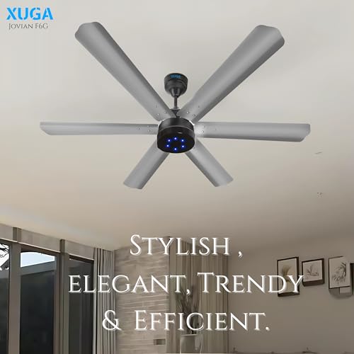 Image of XUGA Jovian F6G-D Premium Smart 1200mm, BEE 5-star BLDC fan,6 Blade,Remote Ceiling fan for Home, 100% Copper Motor,Energy Saving, High Air Delivery,LED(5 Year Warranty)