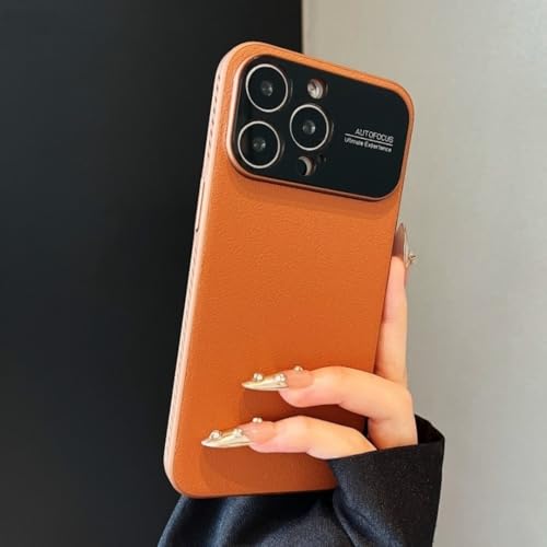 Coque iPhone 16 Pro Max Cuir Marron Magnétique avec Cadre Dissipation Chaleur