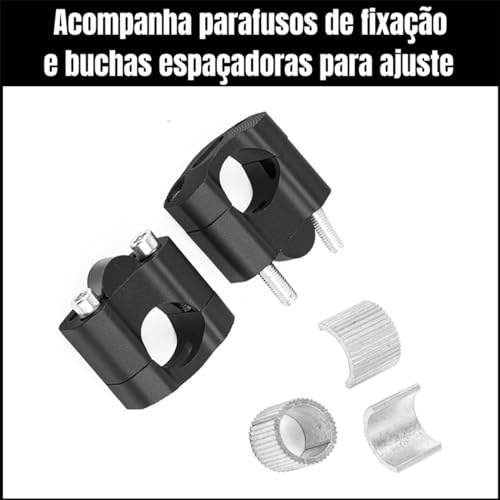 Alongador De Guidão Riser Adaptador Ergonômico Motocicleta (Preto)