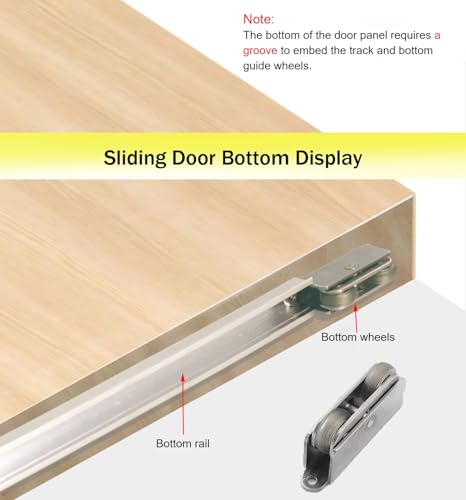 Miniatura 5 de Guia Puerta Corredera Herrajes Para Puertas Corredizas Sin Rieles, Herrajes Ocultos Para Puertas Corredizas De Granero Con Mecanismo De Cierre Suave, Riel De Repuesto Oculto 2.6ft 80cm