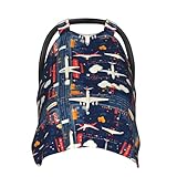 Tissu léger et respirant : fabriqué à partir de polyester de qualité supérieure avec une surface en flanelle douce, cet auvent de siège de voiture est léger et respirant. Le matériau double couche permet la circulation de l'air, gardant votre bébé au frais et confortable. Parfait pour une utilisation comme couverture d'allaitement ou couverture d'allaitement à imprimé avion de dessin animé, garde votre bébé confortable sans surchauffe