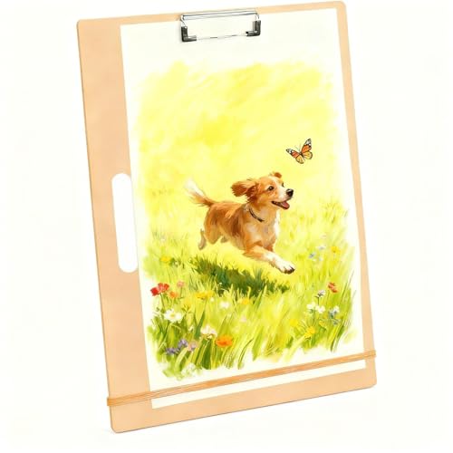 HXILAJM 13x17 Inch Drawing Board with Handle - Portable Artist Sketch Board with Adjustable Clip & Rubber Bands, Art Supplies for Adults, Students, Studio, Classroom & Field Use