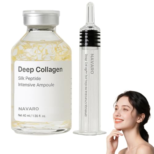 NaVaro Peptide Deep Collagen Lifting Ampoule, Advanced Silk Peptide Intensive Lifting Ampoule,Navaro Collagen Lifting Ampoule for Face Tightening,Wrinkle Reduction & Glass Skin,Glowing Skin (1 Bottle)