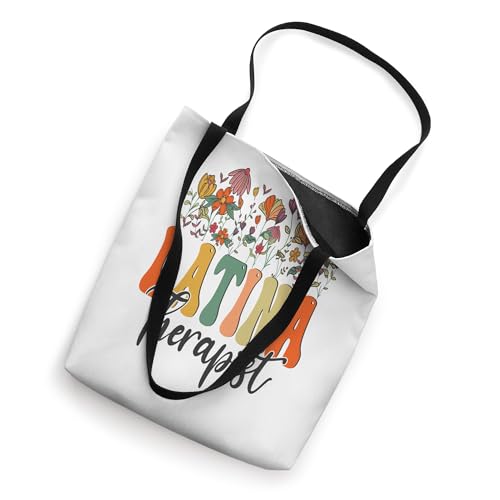 Bolso tote para mujer con estampado floral de flores silvestres y diseño de terapeuta latina miniatura 2