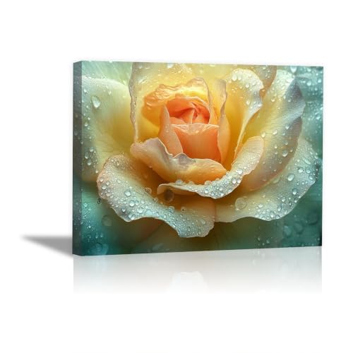 Tableau sur toile paysage rose pêche cadeau d'anniversaire idéal cadre 60x90cm