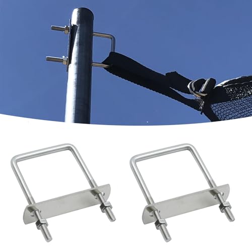 Image of VIKKSAER 6 Pcs Square U-Bolts, 2 inch /50mm Inner Width 304 Stainless Steel U Bolts, Square U Shaped Bolts with Frame Plates for Trailer Ski Boat Sailboat