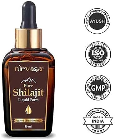 Miniatura 5 de Nirvasa Pure Shilajit líquido ayurvédico crudo Shilajeet para hombres - 50ML