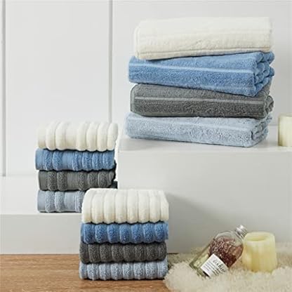 Weiches Badetuch-Set, einfarbige Handtücher, Waschlappen, sehr saugfähige Badetücher, Handtücher für Erwachsene (Farbe: C, Größe (A (A). – Bild 7