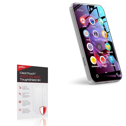 BoxWave Screen Protector Compatible With TIMMKOO Q5 MP3 Player With Bluetooth and WiFi - ClearTouch Anti-Glare ToughShield 9H (2-Pack), Anti-Glare 9H Tough Flexible Film Screen Protector