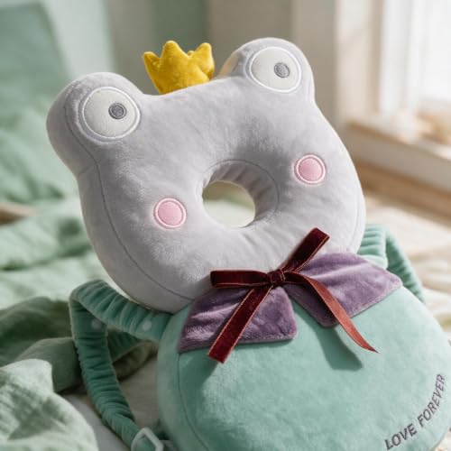 Image of Baby Head Protection Backpack - Soft Lightweight Fall Cushion for Toddlers During Crawling & Walking, Helps Ease Impact from Backward Tumbles(Green Frog)