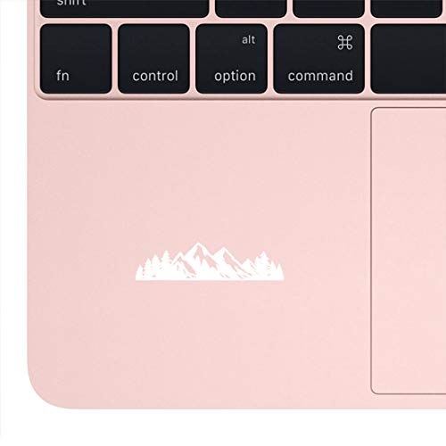 Image of Mountain Tree Forest Vinyl Decal for Car (White) (Set of 2) RV Camper Waterproof Small Mountain Car for Bumper Door Panel Car Decal Laptop Tuber Wall Window Phone Mug Accessory Decoration