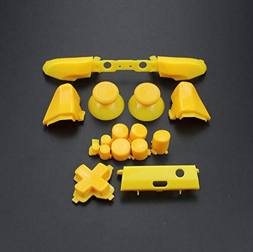 Image of Replacement Full Set Button Bumper Trigger Buttons Guide Dpad RT LT RB LB ABXY ON Off Button Kit for Xbox One Slim Xbox One S Controller (Yellow)