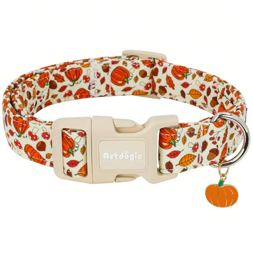 Astdogio Fall Dog Collar Halloween & Thanksgiving Dog Collars for Small Dogs Soft & Comfortable Autumn Puppy Collar with Quick Release Buckle Small Dog Collars for Girl Boy Dogs-S