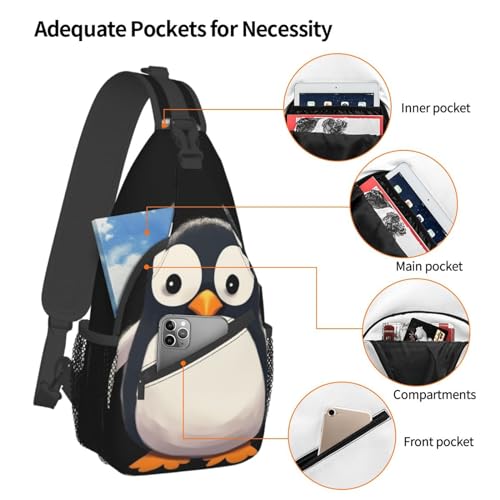 Sling Bag para hombres y mujeres con diseño Pinguino miniatura 4