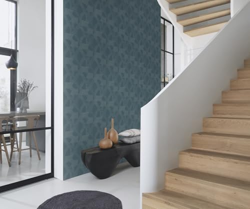 Rasch SCHÖNER WOHNEN-Kollektion Vliestapete LINES 600414 mit geometrischem Motiv in Petrol - 10,05 m x 0,53 m