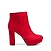 DREAM PAIRS Women's High Heel Ankle Boots Chunky Platform Booties,Size 8.5,Red,Stomp