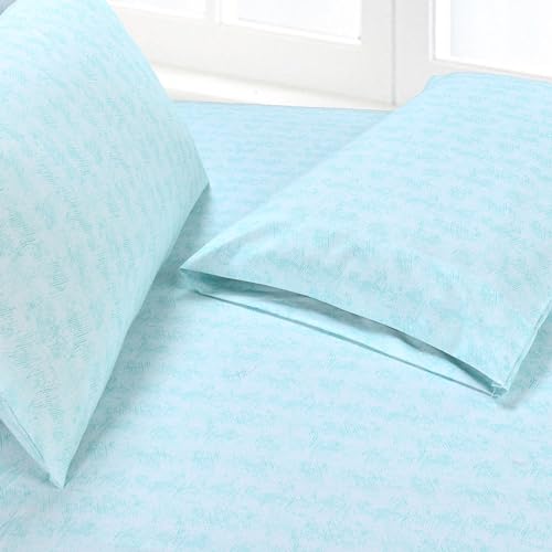 Elegant Comfort Softest and Coziest 6-Piece Sheet Set - 1500 Premium Hotel Quality Microfiber - Deep Pocket, Wrinkle Resistant 6-Piece Wave Pattern Bed Sheet Set, Full, Wave Aqua