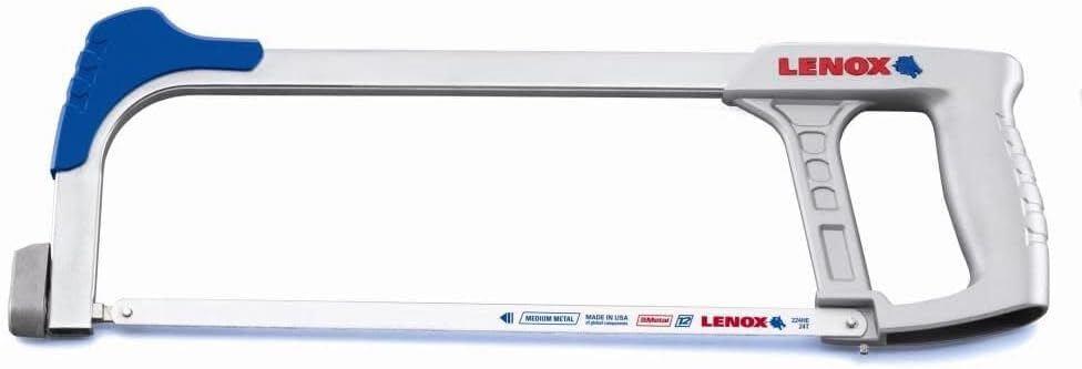 Lenox High Tension Hacksaw Frame with Blade - 20,000 PSI Tension, Ergonomic Grip for Precise, Fatigue-Free Cuts