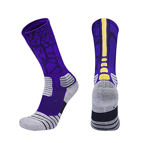 Sports Socks Lakers Youth Socks Basketball Socks, Cushion Crew