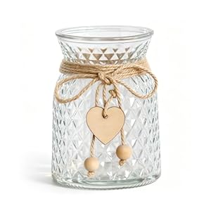 Clear Glass Vase Small Vases for Flowers, Clear Vintage Embossed Vase Small Decorative Flower Vases for Home Office Decor Dining Table Centerpiece Decorations Birthday and Wedding,1PC