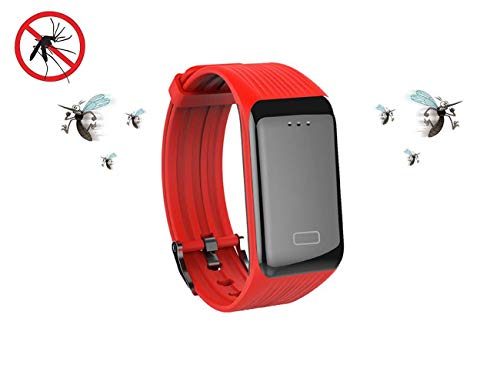 Tuotuo USB Mückenschutz Armband/Armbänder, schützen Sie von Mücken Insekten-, wasserdicht, natur, nicht giftig keine Deet Sicher Pest Control für Erwachsene & Kinder, Baby (ROT)