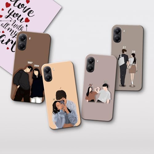 Image of COLORflow Back Cover Compatible with Poco X7 Pro 5G | Love Connection Couple Customized Back Cover Compatible with Poco X7 Pro 5G