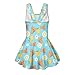 Howilath Cartoon Capybara Girls One Piece Swimsuit with Sleeveless Tank and Skirt All-in-One Swim Dress Bathing Suit 3-13 Years