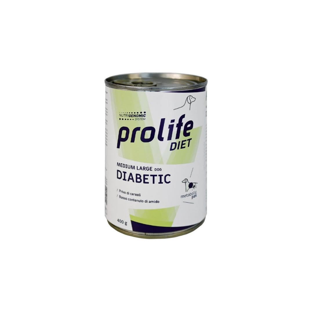 Prolife Húmedo Diabetic Perro Alimento Diabético Completo Diabético para Perros Diabéticos, Dieta Veterinaria, Sabor Pollo y Carne | 6 Cajas de 400 gramos cada una