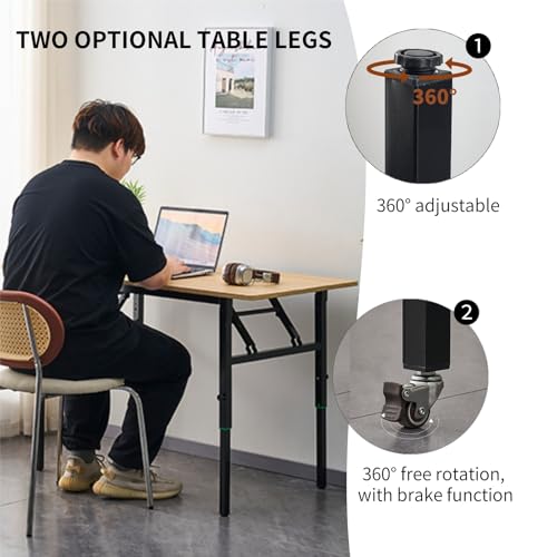 Vielseitiger, leichter Laptoptisch auf Rollen, stabiler, platzsparender Schreibtisch für Heimbüro und Sofa, ideal für Remote-Arbeiten und Studium, Braun ((L x B x H) 80 x 40 x 75 cm