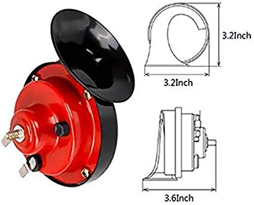 300Db Car Horn 【2 Pack】 12V Waterproof Double Horn, Used For Trucks, Trains And Ships, Electric Snails For Cars, Motorcycles, Alternative Electronic Parts For Cars And Horns For Trains (Red) #TOP4