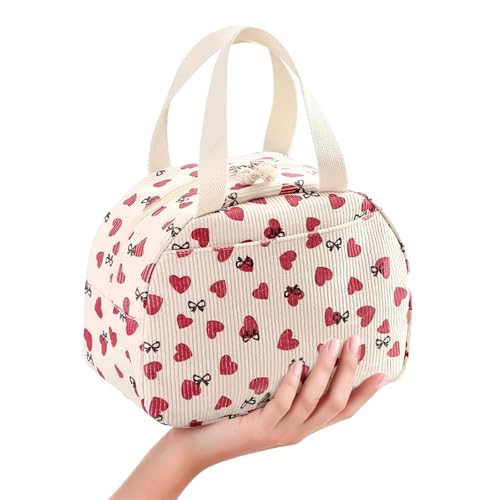 LERANXIN Sac Lunch Isotherme, 6,5 L Sac Repas Isotherme, Portable Lunch Bag Isotherme, Pliable Pochette Isotherme Repas avec Motif Cœur pour L'école, Bureau, Plage et Camping